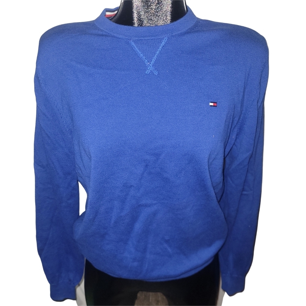 Tommy Hilfiger Men's Blue Classic Crew Neck Preppy Sweater M